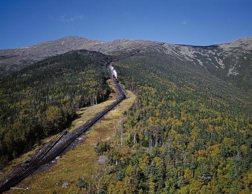 Tarihselfindings Fotoğraf: Dişli Demiryolu, Washington Dağı, Beyaz Dağlar, New Hampshire, NH, Demiryolu, RR