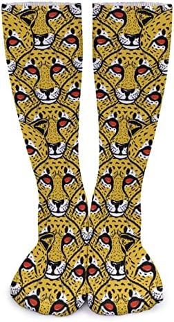WEEDKEYCAT Çita Yüz Kalın Çorap Yenilik Komik Baskı Grafik Rahat Sıcak Orta Tüp Çorap Kış için