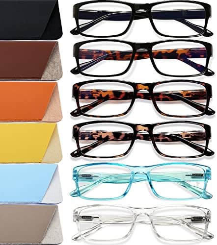 UTQUEEN 6-Pack okuma gözlüğü mavi ışık engelleme kadınlar / Erkekler için, Filtre UV ışını / Parlama Önleyici moda