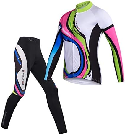 Bayan Bisiklet Jersey Seti Uzun Kollu Nefes 3D Jel Yastıklı Pantolon Tam Zip Sürme Aşınma UV Koruma …