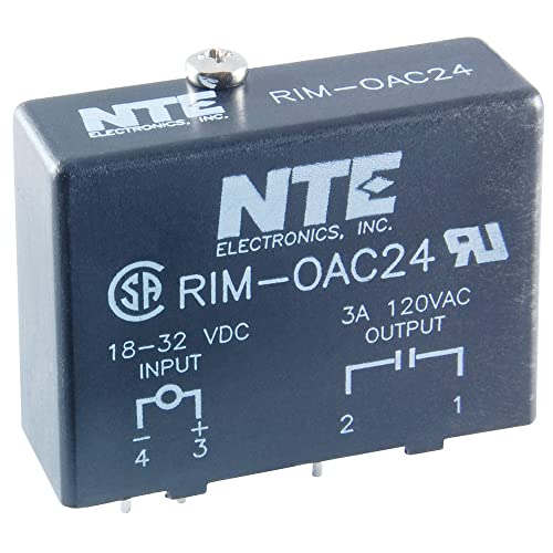 NTE Elektronik RIM-OAC24A Serisi Rım Çıkışlı Dijital Modül, 24 VDC Giriş, 240 Vrms Çıkış