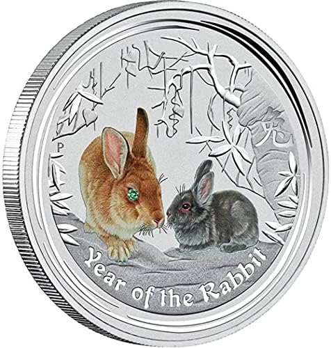 Avustralya Zodyak Hayvan Yılı Tavşan Altın Gümüş Kaplama Boyalı Hatıra Madalyası Zanaat Koleksiyonu Paraları