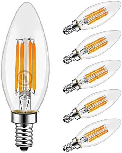 Emotionlite LED Ampuller, Kısılabilir Şamdan Ampuller, E12 Taban, Sıcak Beyaz, Avize ışığı, Tavan Vantilatörü Ampulü,