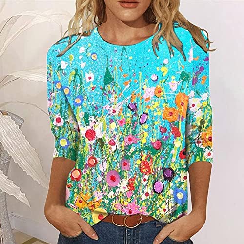 SMİDOW Uzun Kollu Grafik Tees Kadınlar için Moda 2023 Bahar Kazak Tops Bohemian Çiçek Bahar Temel t Shirt Bluz Casual