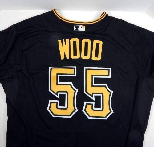 2015 Pittsburgh Pirates Blake Wood 55 Oyunu Yayınlandı Siyah Forma PİTT33149 - Oyun Kullanılmış MLB Formaları