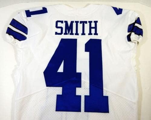 2017 Dallas Cowboys Keith Smith 41 Oyunu Verilen Beyaz Forma 44 DP15525-İmzasız NFL Oyunu Kullanılmış Formalar