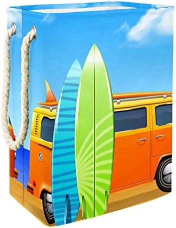 Sörf Tahtaları ile MAPOLO Çamaşır Sepeti Otobüsü Kulplu Katlanabilir Keten Çamaşır Sepeti Çıkarılabilir Braketler