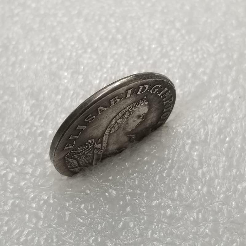 QİNGFENG Antika El Sanatları 1761 Rus Pirinç Gümüş Kaplama Yaşlı Yaşlı Gümüş Dolar Gümüş Yuvarlak