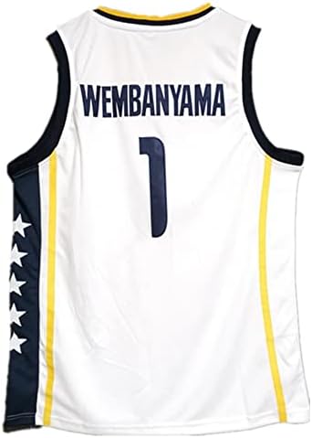 1 METS92 Victor Wembanyama Basketbol Forması Erkekler için S-XXL Beyaz / Mor