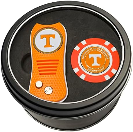 Takım Golf NCAA Tennessee Gönüllüleri Hediye Seti Sustalı Divot Aracı ve çip, 2 çift taraflı emaye top işaretleyici,