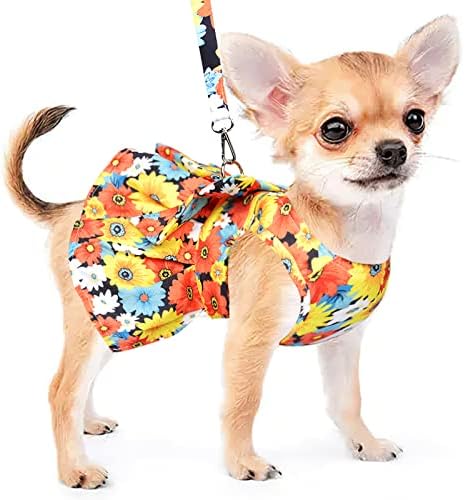 Küçük Köpekler için köpek Giysileri, Chihuahua Köpek Koşum Elbiseler Tasma Seti ile Köpek Koşum Elbise, yaz Sevimli