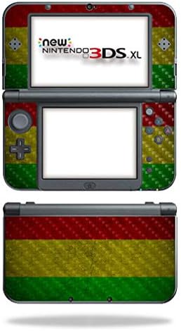 Nintendo Yeni 3DS XL için MightySkins Karbon Fiber Kaplama (2015) - Rasta Bayrağı / Koruyucu, Dayanıklı Dokulu Karbon