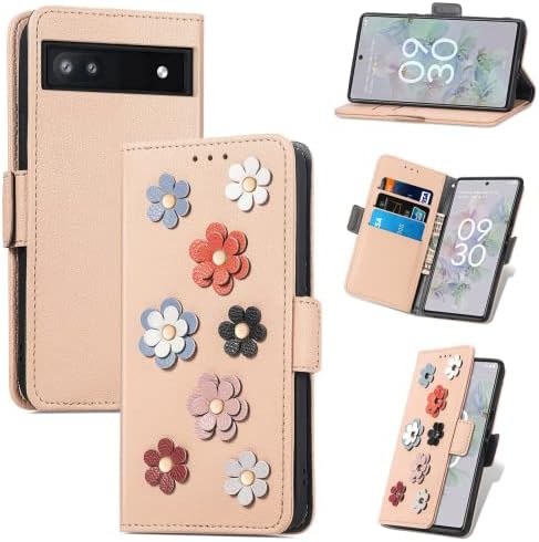 MEOORHE Moda Rahat Çiçek Deri Flip telefon kılıfı ile Cüzdan kart Tutucu Standı için Google Piksel 7 6 5 4 Bir Pro