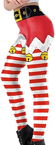 Noel Tayt Kadınlar için Çirkin Baskı Tasarım egzersiz pantolonları Eğlenceli Grafik Yüksek Belli Termal Tayt Joggers