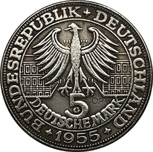 Almanya 1955 5 DEM Kopya Para 29MM COPYSouvenir Yenilik Sikke Sikke Hediye