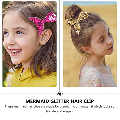 24 ADET Bebek Saç Sequins Kelepçe Pullu Moda Hediyeler için Üç Boyutlu Headdress Glitter Timsah Yapış Bling Aksesuarları