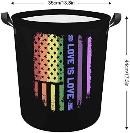 Eşcinsel Gurur ABD Bayrağı LGBT çamaşır sepeti katlanır çamaşır Sepeti çamaşır kutusu saklama çantası Kolları ile