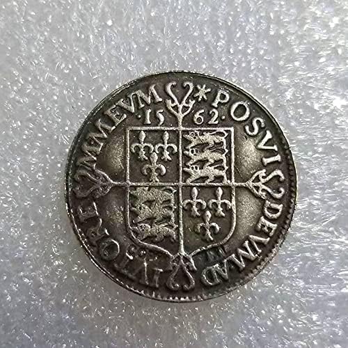 Antika El Sanatları 1562 İngiliz Gümüş Dolar hatıra parası Sikke 1643