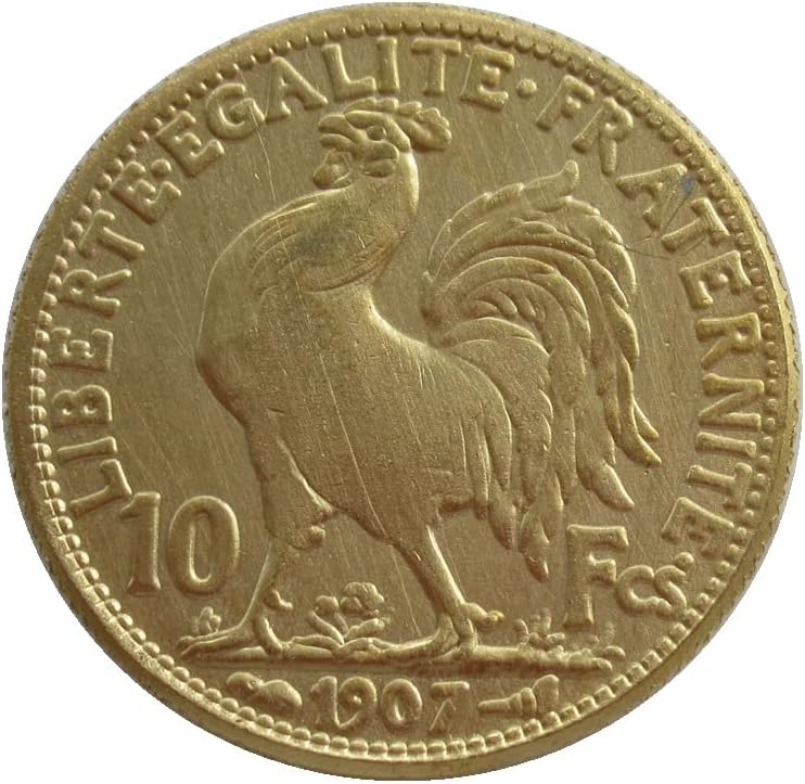 10 Frangı Horoz 1899-1914 Fransız Frangı Dış Çoğaltma Altın Kaplama hatıra parası